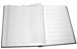 LIGHTHOUSE -  BLACK 16-SHEET STOCKBOOK (64 WHITE PAGES)