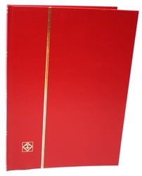LIGHTHOUSE -  RED 16-SHEET STOCKBOOK (32 WHITE PAGES)