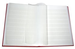 LIGHTHOUSE -  RED 32-SHEET STOCKBOOK (64 WHITE PAGES)