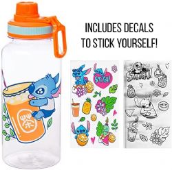 LILO AND STITCH -  JUMBO WATER BOTTLE WITH HOLOGRAPHIC STICKER SET (32OZ)