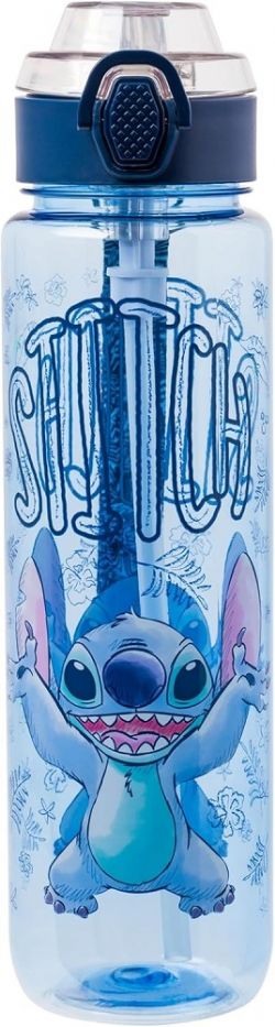 LILO & STITCH -  STITCH ARMS UP, WITH LOCKING LID & STRAP (33 OZ) -  PLASTIC BOTTLE