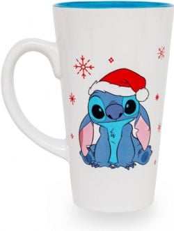 LILO & STITCH -  STITCH WITH CHRISTMAS HAT (16 OZ) -  LATTE CERAMIC MUG