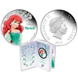 LITTLE MERMAID, THE -  ARIEL - DISNEY PRINCESS -  2015 NEW ZEALAND COINS