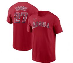 LOS ANGELES ANGELS -  MIKE TROUT #27 T-SHIRT - RED