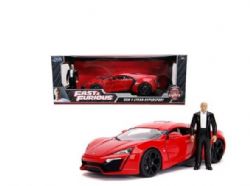 LYKAN HYPERSPORT -  FAST & FURIOUS LYKAN HYPERSPORT WITH WORKING DOM FIGURE AND LIGHTS - RED 1/18 -  FAST AND FURIOUS