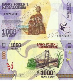 MADAGASCAR -  1000 ARIARY 2017 (UNC) 100