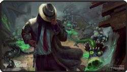 MAGIC THE GATHERING -  PLAYMAT - MYSTERIOUS STRANGER - BLACK STICHED (24