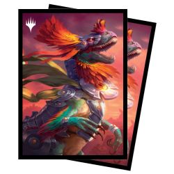 MAGIC THE GATHERING -  STANDARD SIZE SLEEVES - PANTLAZA, SUN-FAVORED (100) -  THE LOST CAVERNS OF IXALAN