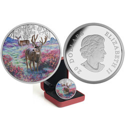 MAJESTIC ANIMALS (2015) -  MISTY MORNING MULE DEER -  2015 CANADIAN COINS 02