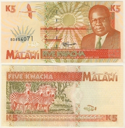 MALAWI -  5 KWACHA 1995 (UNC) 30