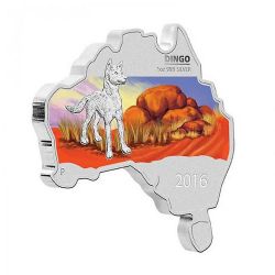 MAP SHAPED COIN -  DINGO -  2016 AUSTRALIAN COINS