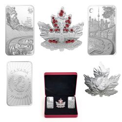 MAPLE LEAF SILHOUETTE -  BENEATH THY SHINING SKIES (3 COINS SET) -  2018 CANADIAN COINS 02