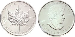 MAPLE LEAVES -  1 OUNCE FINE SILVER COIN -  2012 CANADIAN COINS