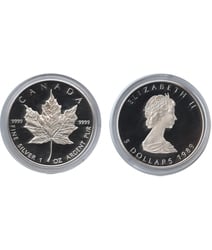 MAPLE LEAVES -  10TH ANNIVERSARY OF MAPLE LEAF -  1989 CANADIAN COINS