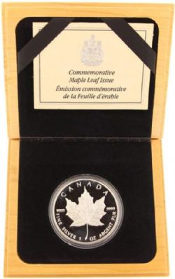 MAPLE LEAVES -  10TH ANNIVERSARY OF MAPLE LEAF -  1989 CANADIAN COINS