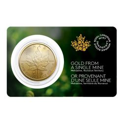 MAPLE LEAVES -  2022 1 OUNCE PURE GOLD MAPLE LEAF - GOLD FROM A SINGLE MINE: MELIADINE, NUNAVUT TERRITORY MINE -  2022 CANADIAN COINS 01