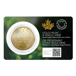 MAPLE LEAVES -  2024 1 OUNCE PURE GOLD MAPLE LEAF - GOLD FROM A SINGLE MINE: AGNICO EAGLE'S DETOUR LAKE MINE -  2024 CANADIAN COINS 03