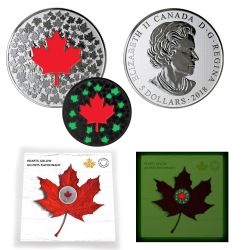 MAPLE LEAVES -  HEARTS AGLOW -  2018 CANADIAN COINS