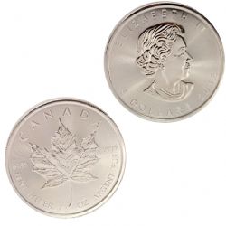 MAPLE LEAVES -  ONE OUNCE FINE SILVER COIN -  2018 CANADIAN COINS