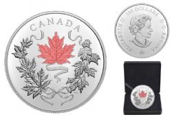 MAPLE LEAVES -  OUR NATIONAL COLOURS -  2021 CANADIAN COINS