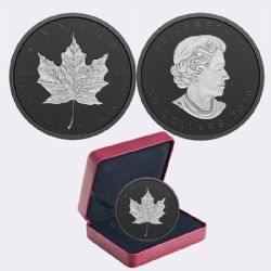 MAPLE LEAVES -  RHODIUM-PLATED INCUSE 3-OZ SILVER MAPLE LEAF (SML) -  2020 CANADIAN COINS