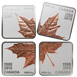 MAPLE LEAVES -  THIRTY YEARS OF HISTORY - THE 4-COIN SET 02 -  2018 CANADIAN COINS