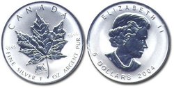 MAPLE LEAVES WITH PRIVY MARKS -  CHINESE LUNAR CALENDER : MONKEY -  2004 CANADIAN COINS 07