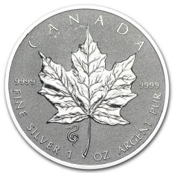 MAPLE LEAVES WITH PRIVY MARKS -  CHINESE LUNAR CALENDER: SNAKE -  2013 CANADIAN COINS 04