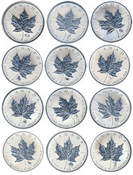 MAPLE LEAVES WITH PRIVY MARKS -  COMPLETE COLLECTION OF THE 12 ZODIAC SIGNS MAPLE LEAVES -  2004 CANADIAN COINS