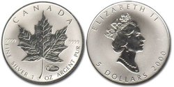 MAPLE LEAVES WITH PRIVY MARKS -  EXPO HANNOVER -  2000 CANADIAN COINS