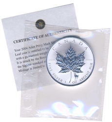 MAPLE LEAVES WITH PRIVY MARKS -  ZODIAC SIGNS: SARIES -  2004 CANADIAN COINS 01