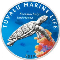 MARINE LIFE: HAWKSBILL TURTLE -  2010 TUVALU COINS