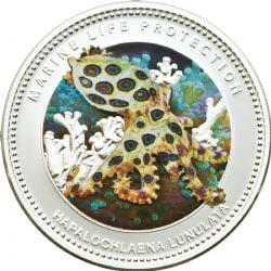 MARINE LIFE PROTECTION -  BLUE-RINGED OCTOPUS -  2012 REPUBLIC OF PALAU COINS 01