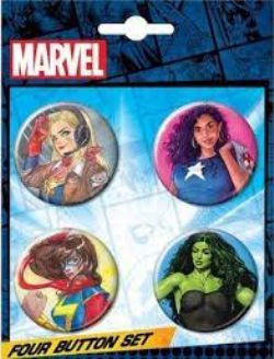 MARVEL -  COMIC COVERS 4 BUTTONS SET 2