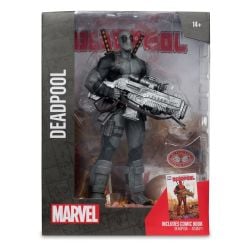 MARVEL -  DEADPOOL WITH SCENE AND COMIC (DEADPOOL #1) FIGURE - PLATINUM EDITION - 1/6 -  MCFARLANE TOYS