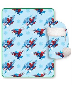 MARVEL -  THROW BLANKET OF SPIDER-MAN WITH A SANTA HAT
