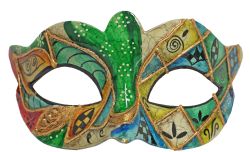 MASQUERADE MASK -  COLORED VENETIAN MASK - GREEN/BLUE/YELLOW/GOLD/RED