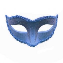 MASQUERADE MASK -  IVORY COLORED GLITTER MASK - TEAL