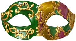 MASQUERADE MASK -  LE PETIT EYE MASK - GREEN, GOLD AND PURPLE