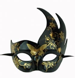 MASQUERADE MASK -  MIDNIGHT BUTTERFLY MASQUERADE MASK - GOLD