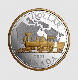 MASTERS CLUB: RENEWED SILVER DOLLAR -  140TH ANNIVERSARY OF THE TRANS-CANADA RAILWAY -  2021 CANADIAN COINS 07