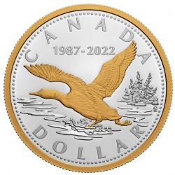 MASTERS CLUB: RENEWED SILVER DOLLAR -  35TH ANNIVERSARY OF THE LOONIE -  2022 CANADIAN COINS 08