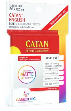 MATTE BOARD GAMES SLEEVES -  CATAN ENGLISH (56MM X 82MM) (60) -  GAMEGENIC