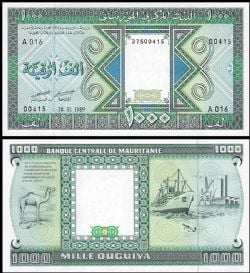 MAURITANIA -  1000 OUGUIYA 1989 (UNC) 3E