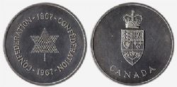 MEDALLIONS -  1967 SILVER CONFEDERATION MEDAL (PL) -  1967 CANADIAN COINS