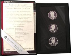MEDALLIONS -  1999 HOCKEY HALL OF FAME INDUCTEE MEDALLION COLLECTION -  1999 CANADIAN COINS