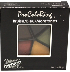 MEHRON -  COLOR PALLET PROCOLORING - BRUISE (RED, YELLOW, GREEN, BLUE, VIOLET) -  CREAM MAKEUP