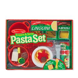 MELISSA & DOUG -  WOODEN FOOD - PASTA PLAY SET - PREPARE AND SERVE