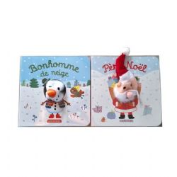 MES LIVRES MARIONNETTES -  COFFRET PÈRE NOËL ET BONHOMME DE NEIGE -  LES BÉBÊTES