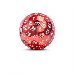 METAL D100 DICE - METALLIC RED